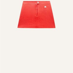 Red Mini Skirt with Logo